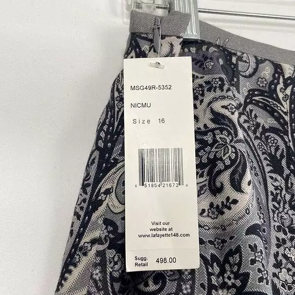 Lafayette 148NWT Gray Print Skirt