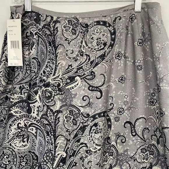 Lafayette 148NWT Gray Print Skirt