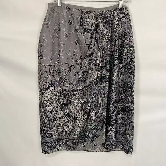 Lafayette 148NWT Gray Print Skirt