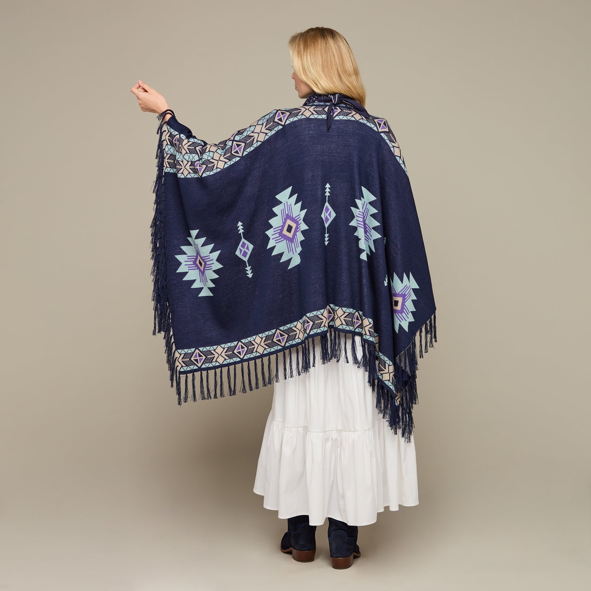 Lightweight Alpaca Cape :: Aqua