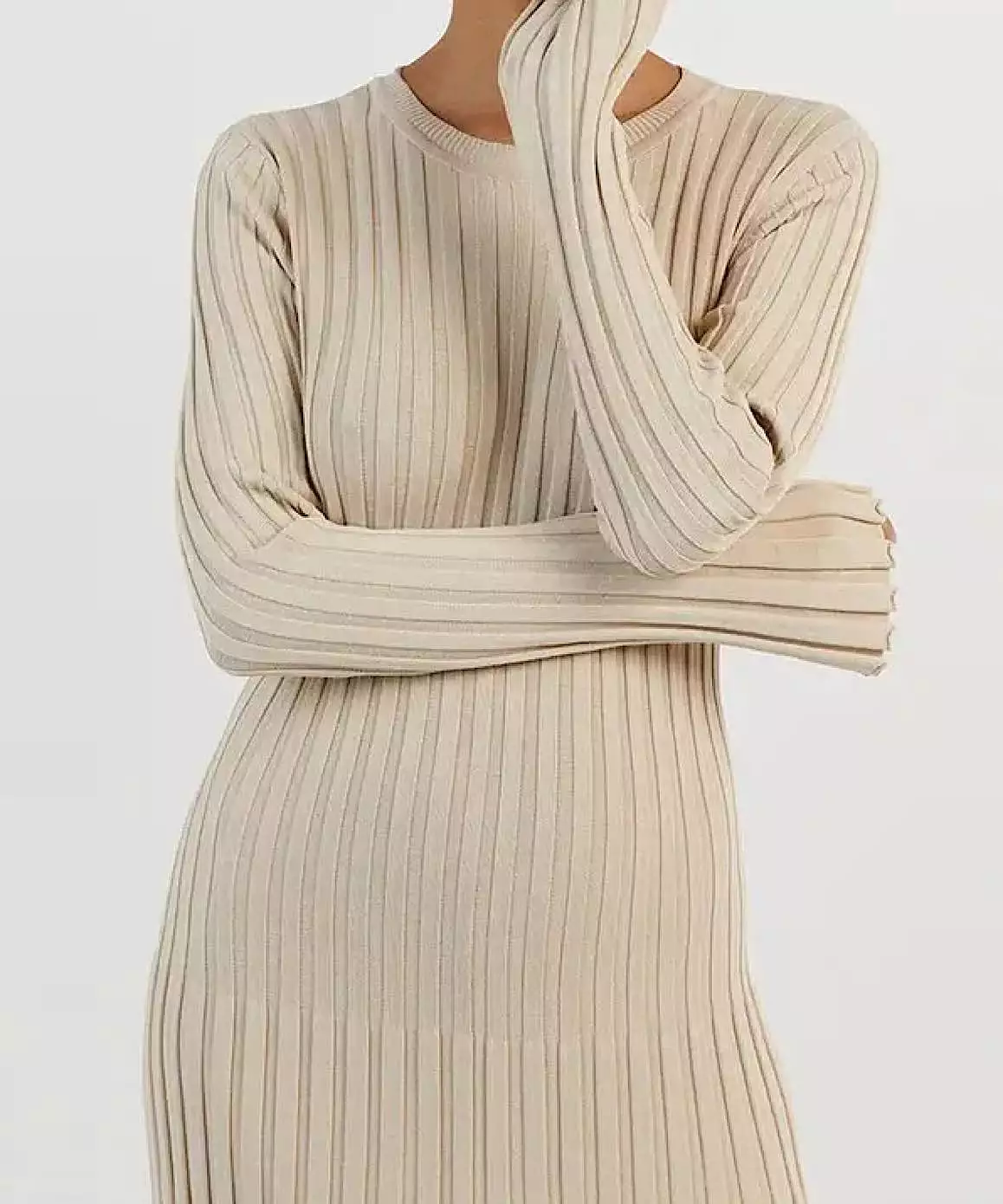 Long Sleeve Knitted Long Maxi Dress