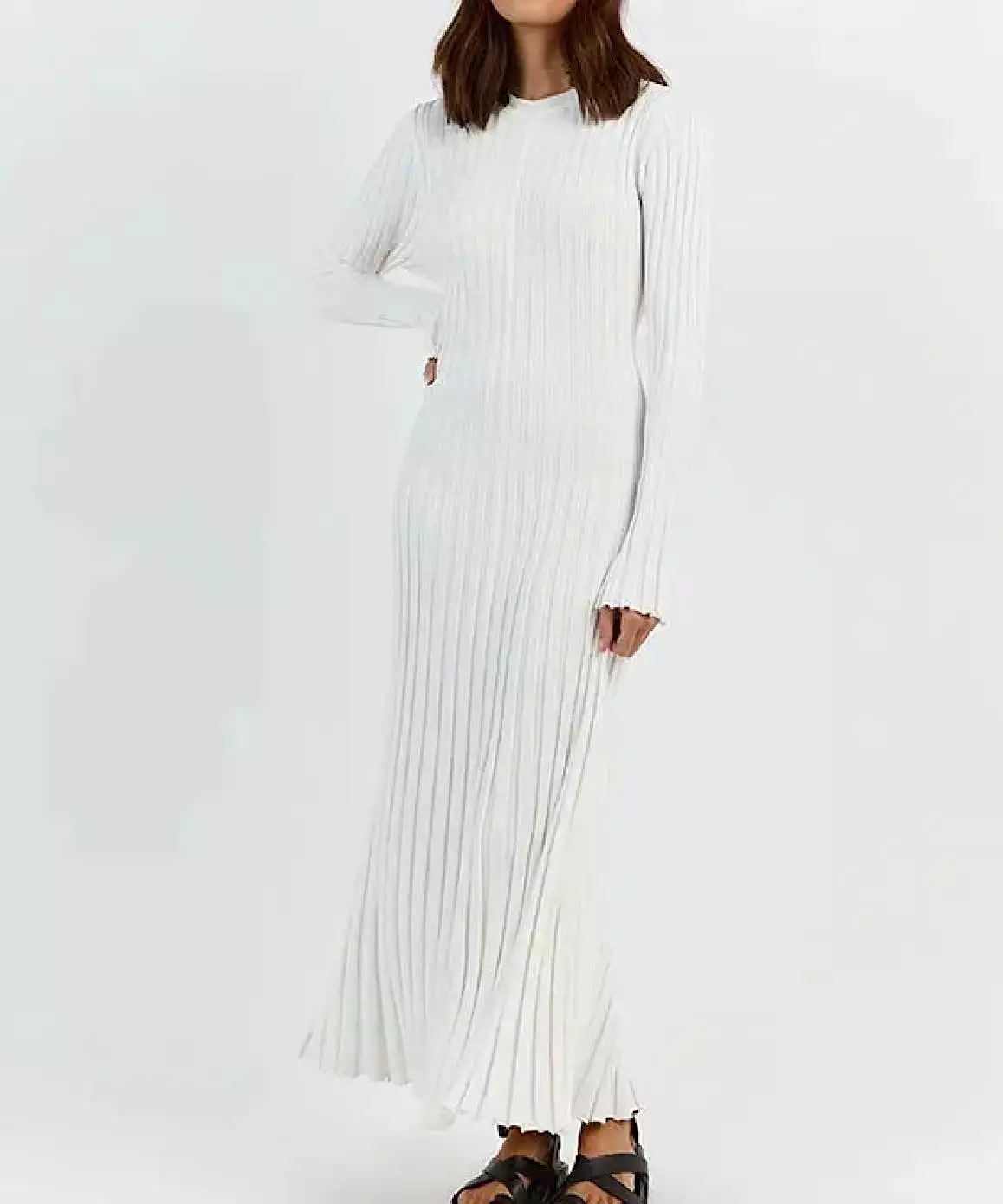 Long Sleeve Knitted Long Maxi Dress