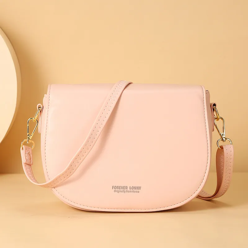 Luxury Fashion Crossbody Semicircle Saddle Soft PU Leather Women's Shoulder Bags