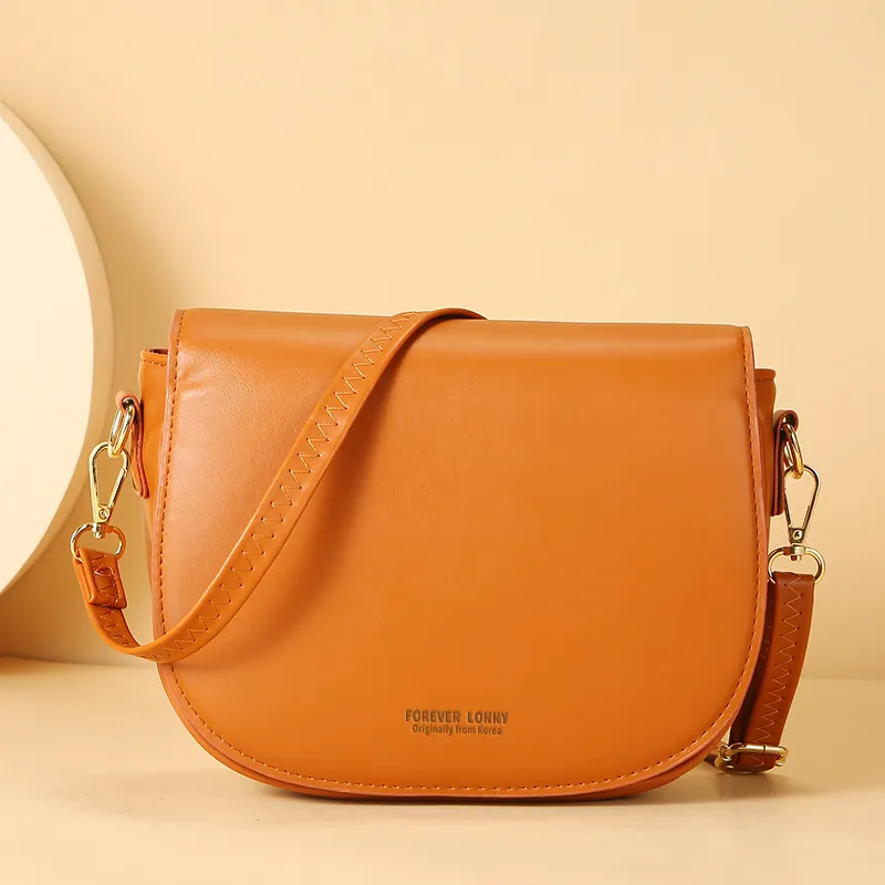 Luxury Fashion Crossbody Semicircle Saddle Soft PU Leather Women's Shoulder Bags