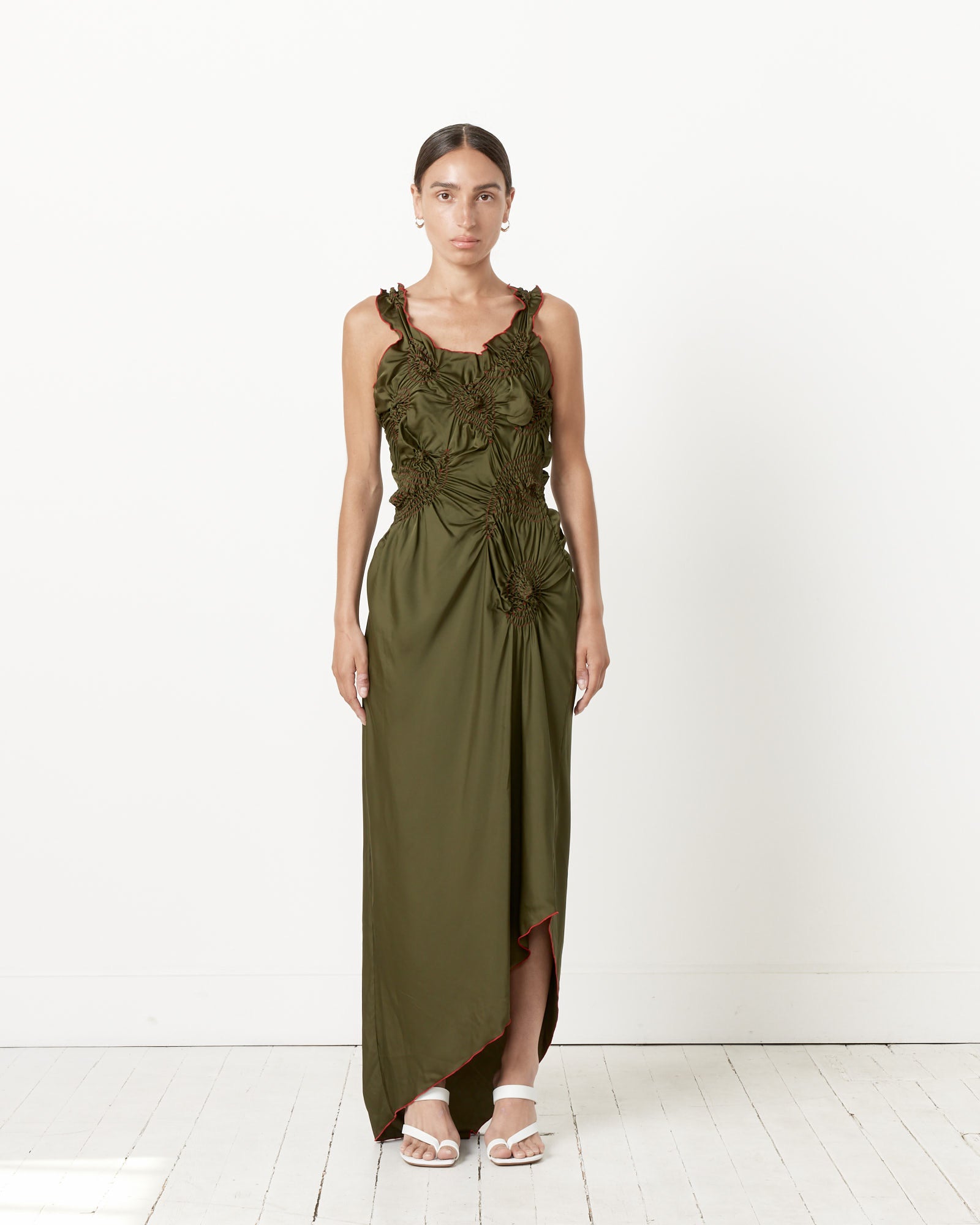 Markiza Paisley Dress in Khaki