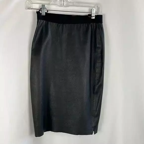 MarleneBirgerBlack Leather Stretch Skirt