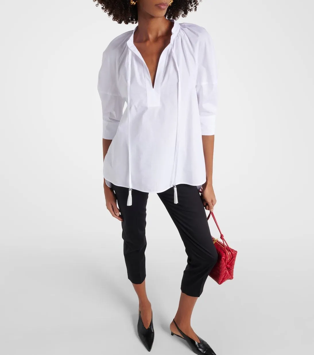 MaxMara  |Cropped Plain Cotton Office Style Elegant Style