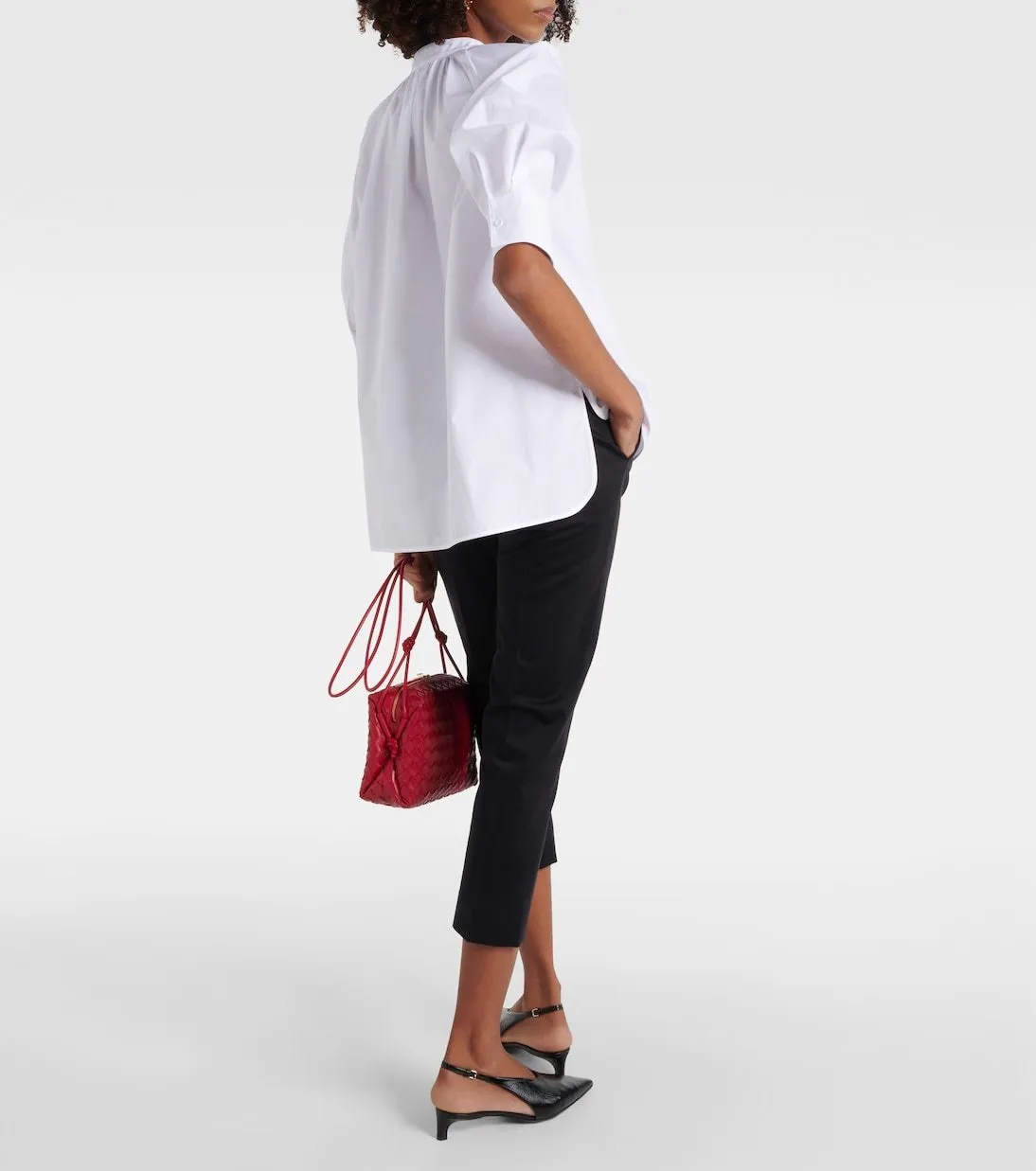 MaxMara  |Cropped Plain Cotton Office Style Elegant Style