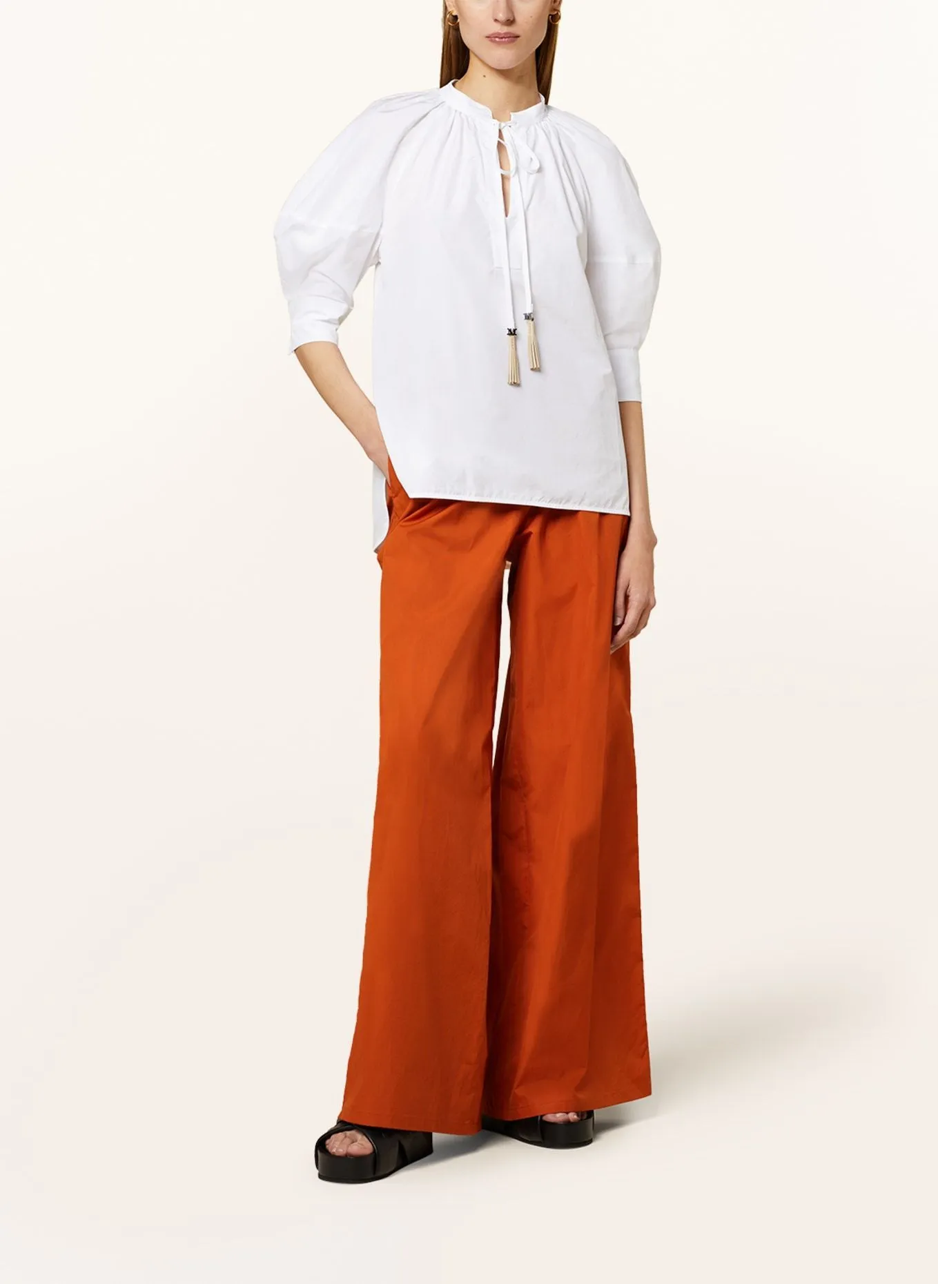 MaxMara  |Cropped Plain Cotton Office Style Elegant Style