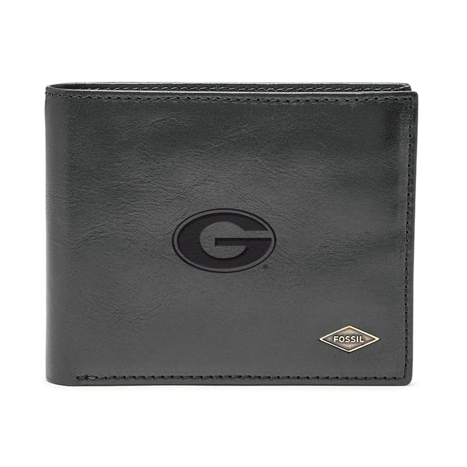 Men's Fossil Black Georgia Bulldogs Ryan RFID Flip ID Bi-Fold Wallet