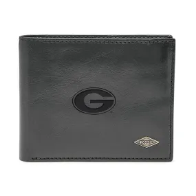 Men's Fossil Black Georgia Bulldogs Ryan RFID Flip ID Bi-Fold Wallet