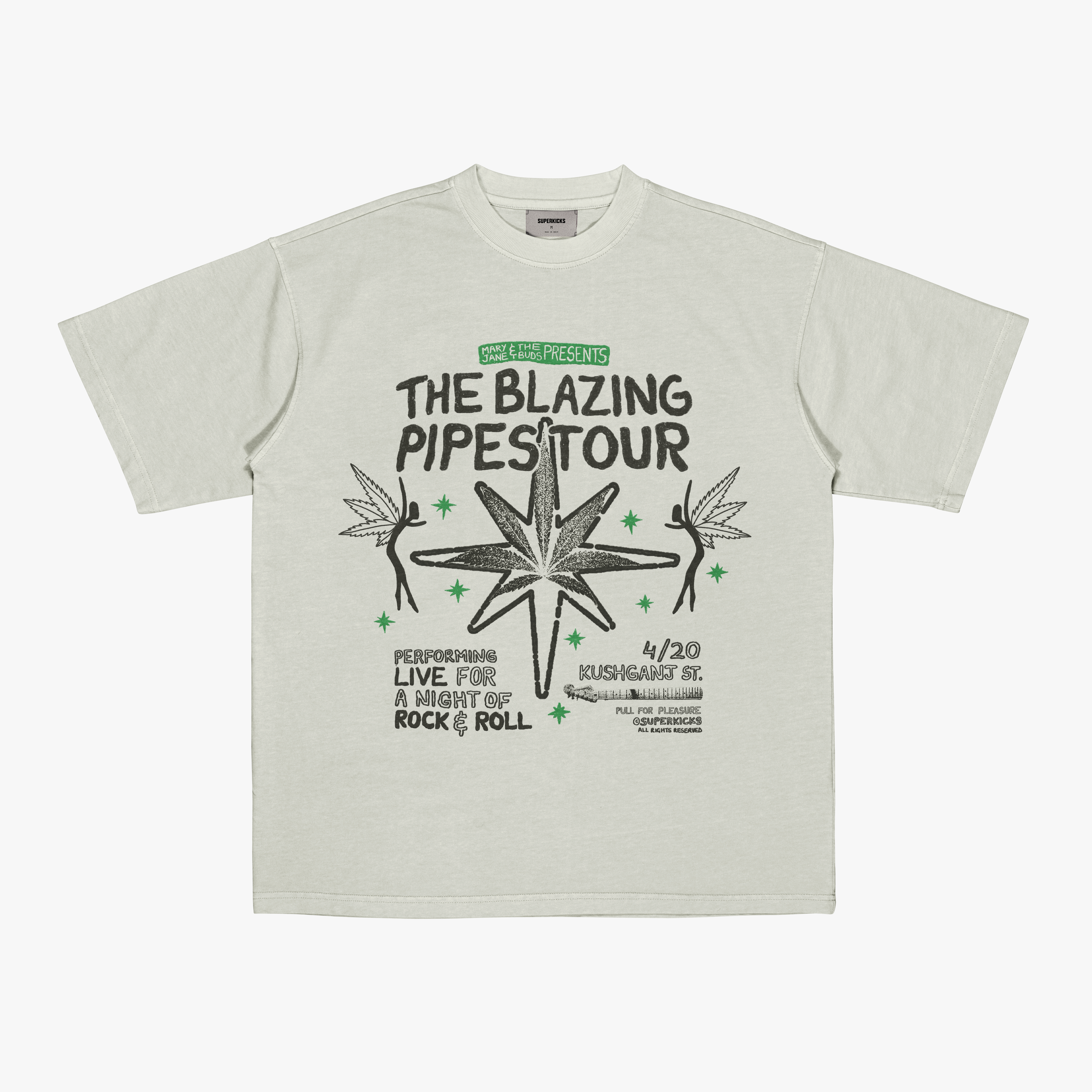 MJ & THE BUDS 'BAND TEE' 'SMOKE GREEN'