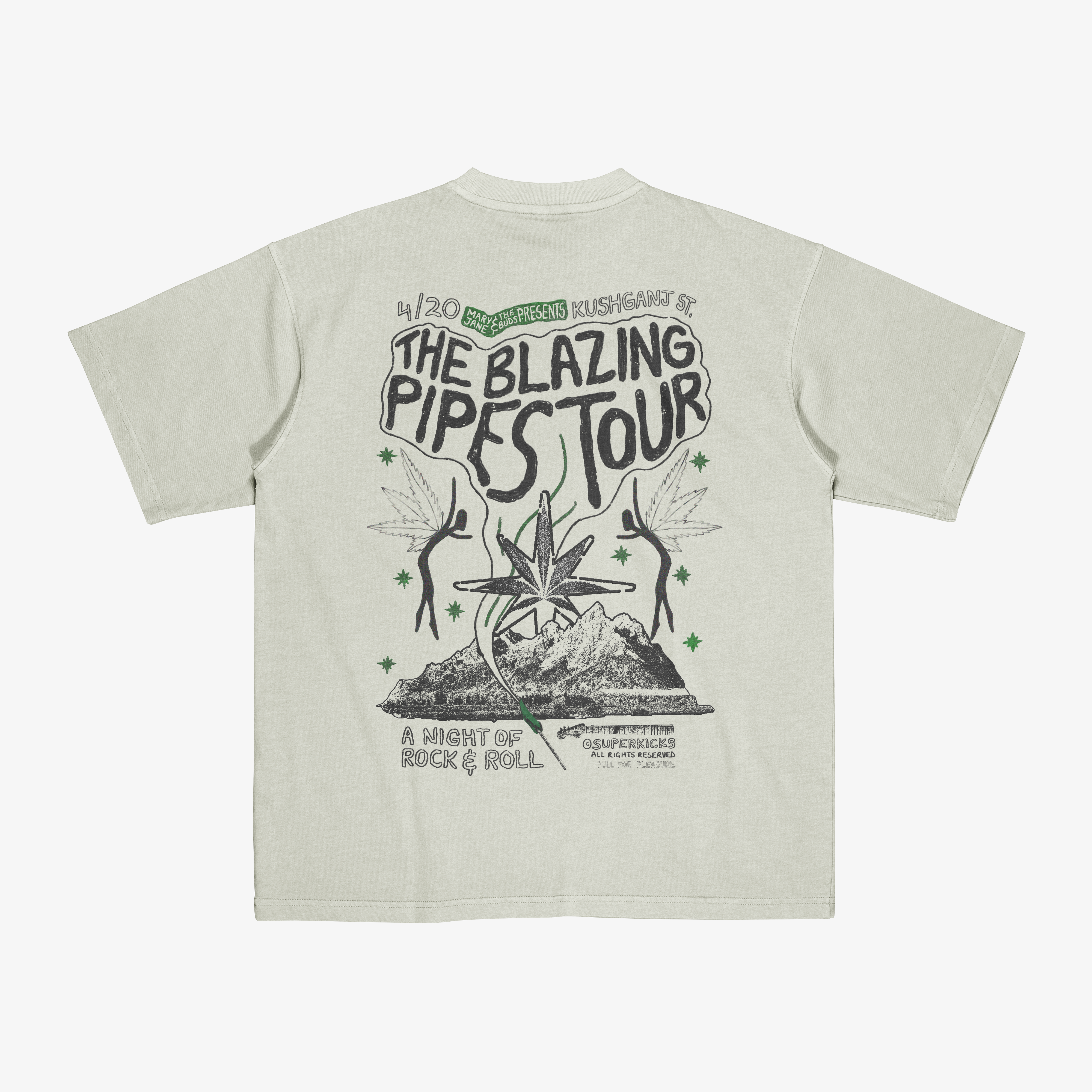 MJ & THE BUDS 'CONCERT TEE' 'SMOKE GREEN'