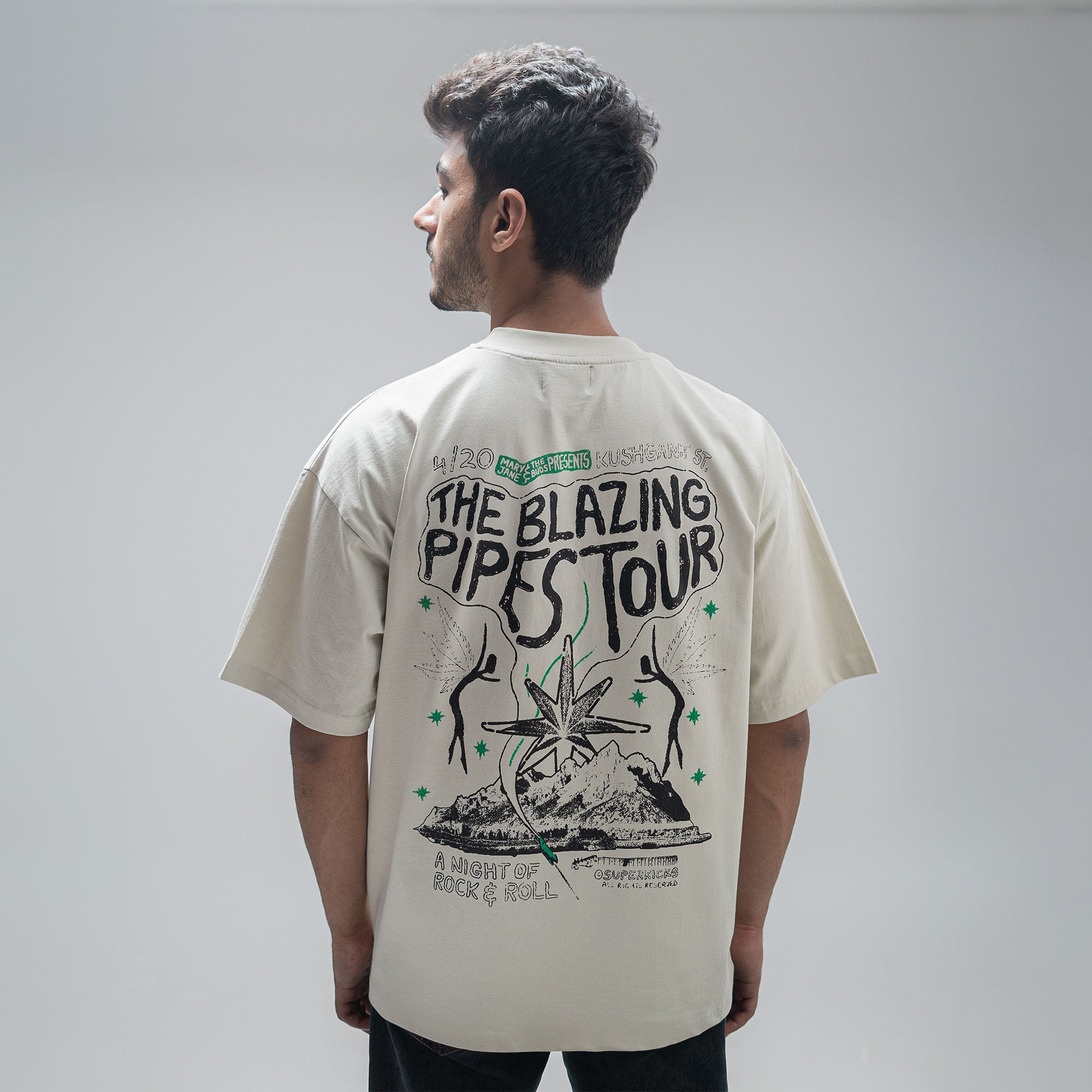 MJ & THE BUDS 'CONCERT TEE' 'SMOKE GREEN'