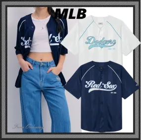 MLB Korea  |Unisex Street Style Logo Shirts & Blouses