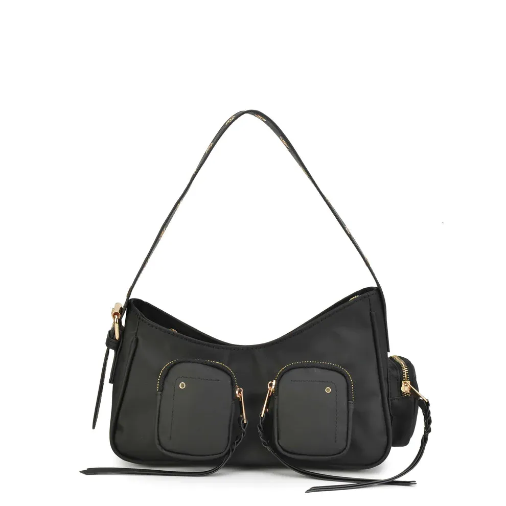 NUNOO | SHOULDER BAGS MUJER | JENNIFER POCKET BAMBOO BLACK W. GOLD BLACK | NEGRO