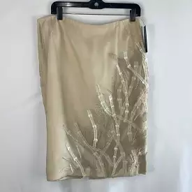 NWT Lafayette148 Tan w Embroidery Skirt