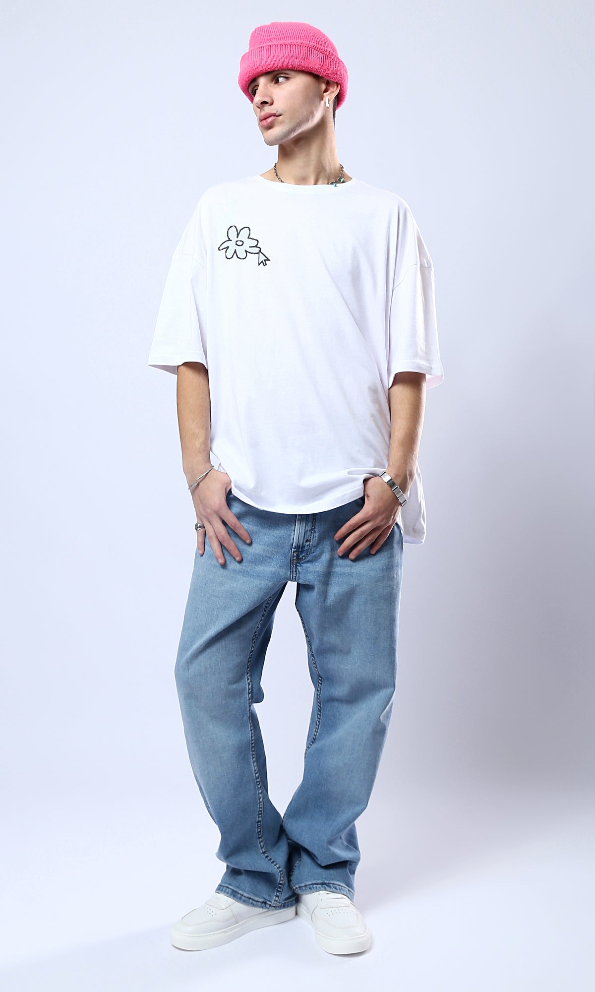 O178404 Iam Just A Happy Guy White Rayon Tee