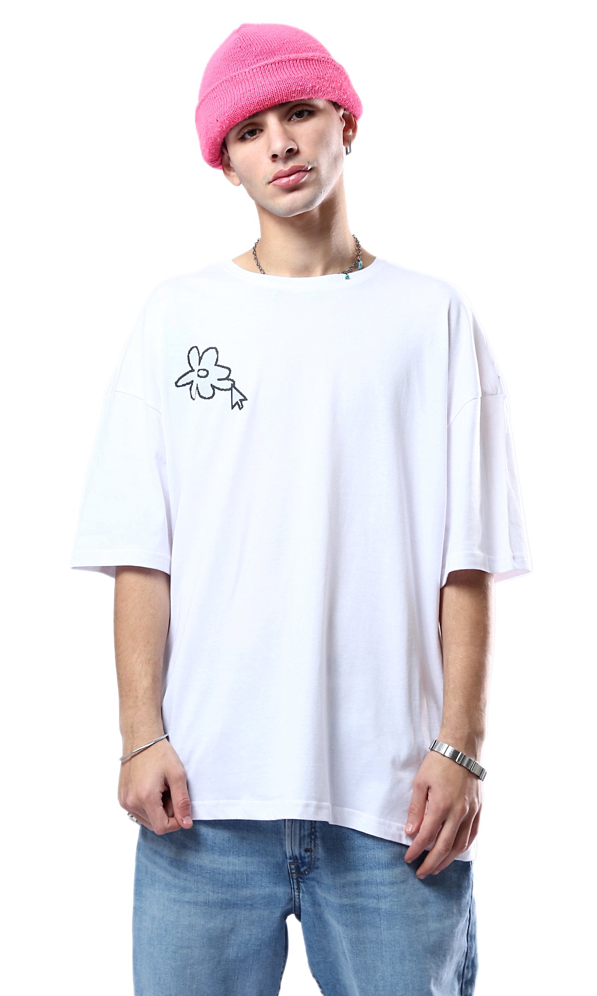 O178404 Iam Just A Happy Guy White Rayon Tee