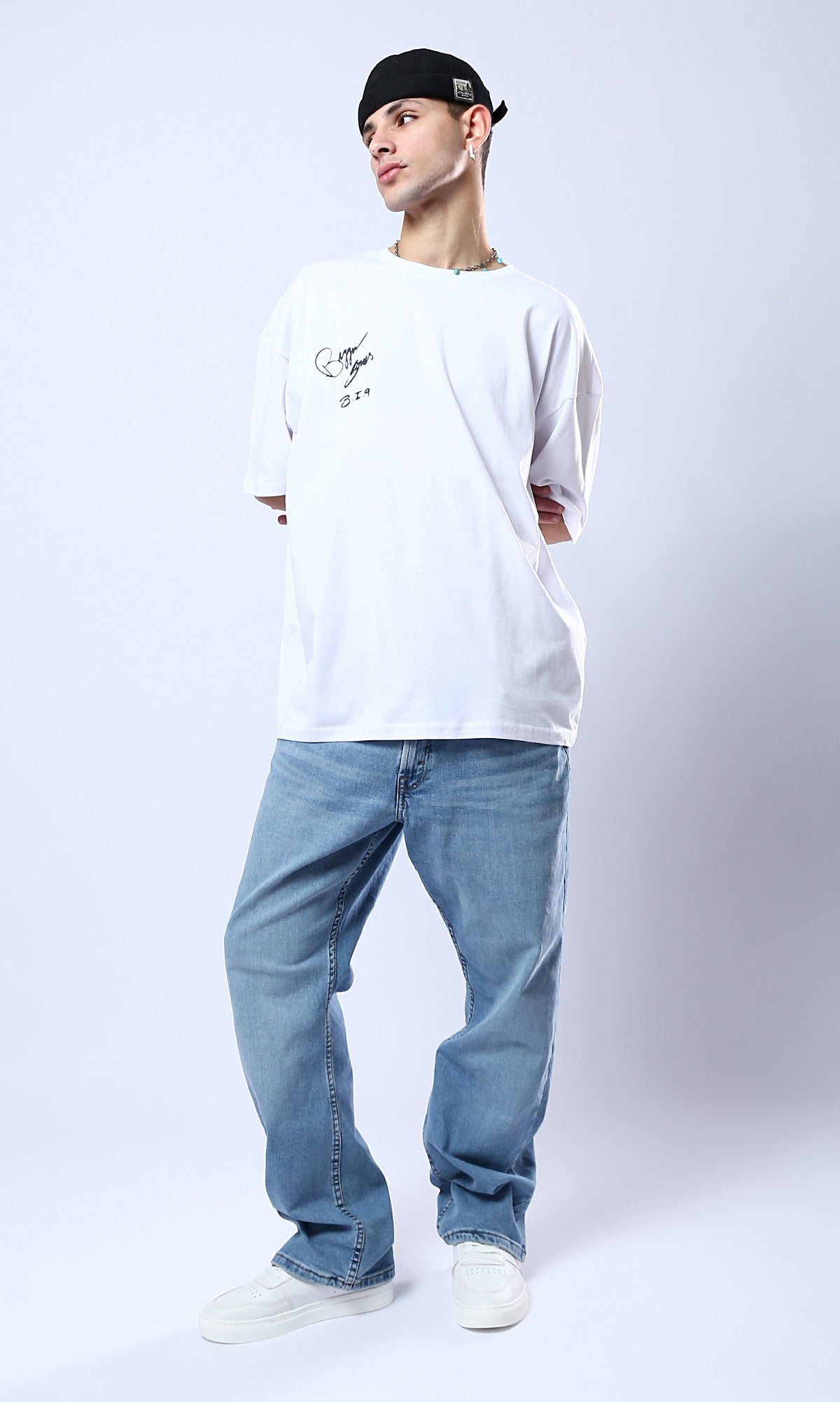 O178406 Crew Neck Slip On White Casual Tee