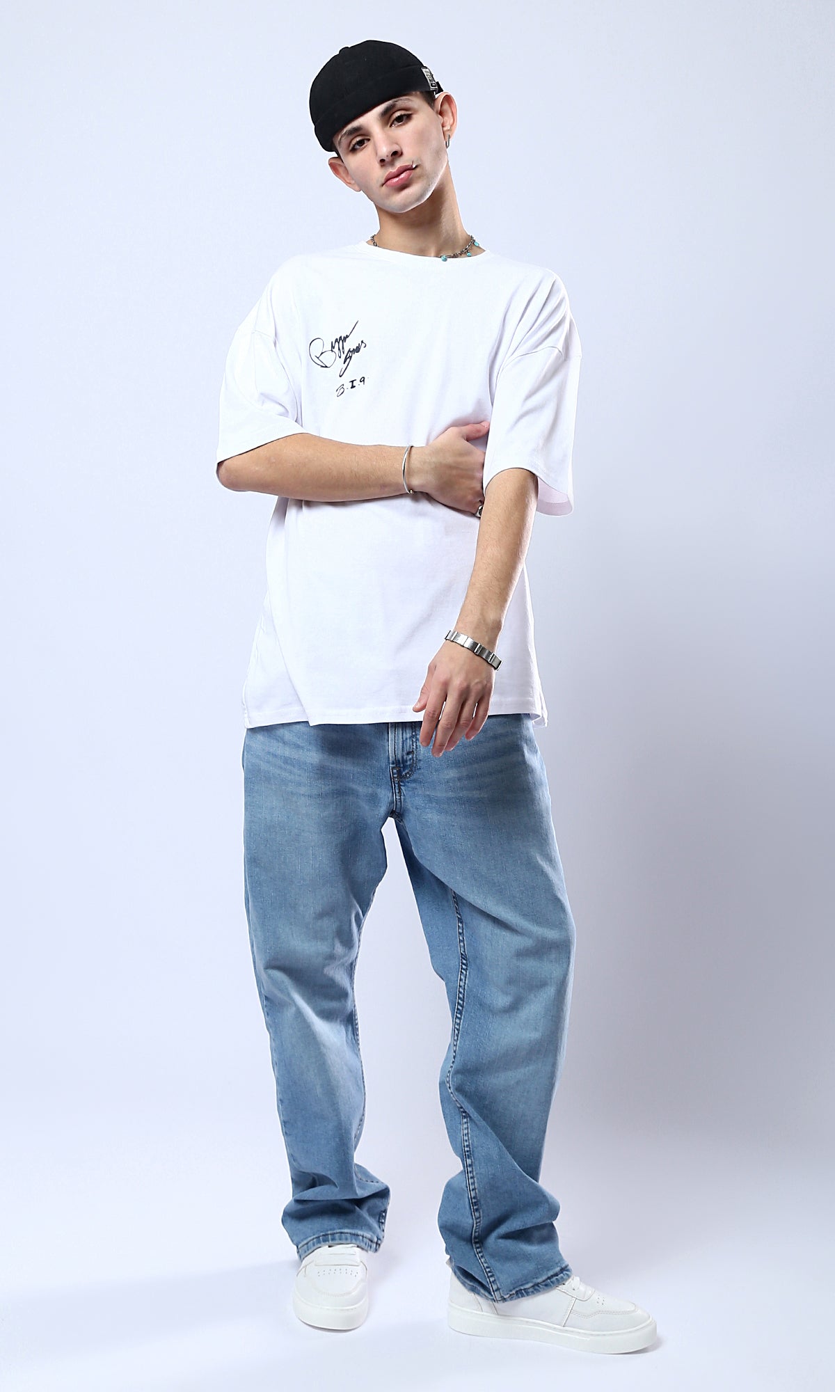 O178406 Crew Neck Slip On White Casual Tee