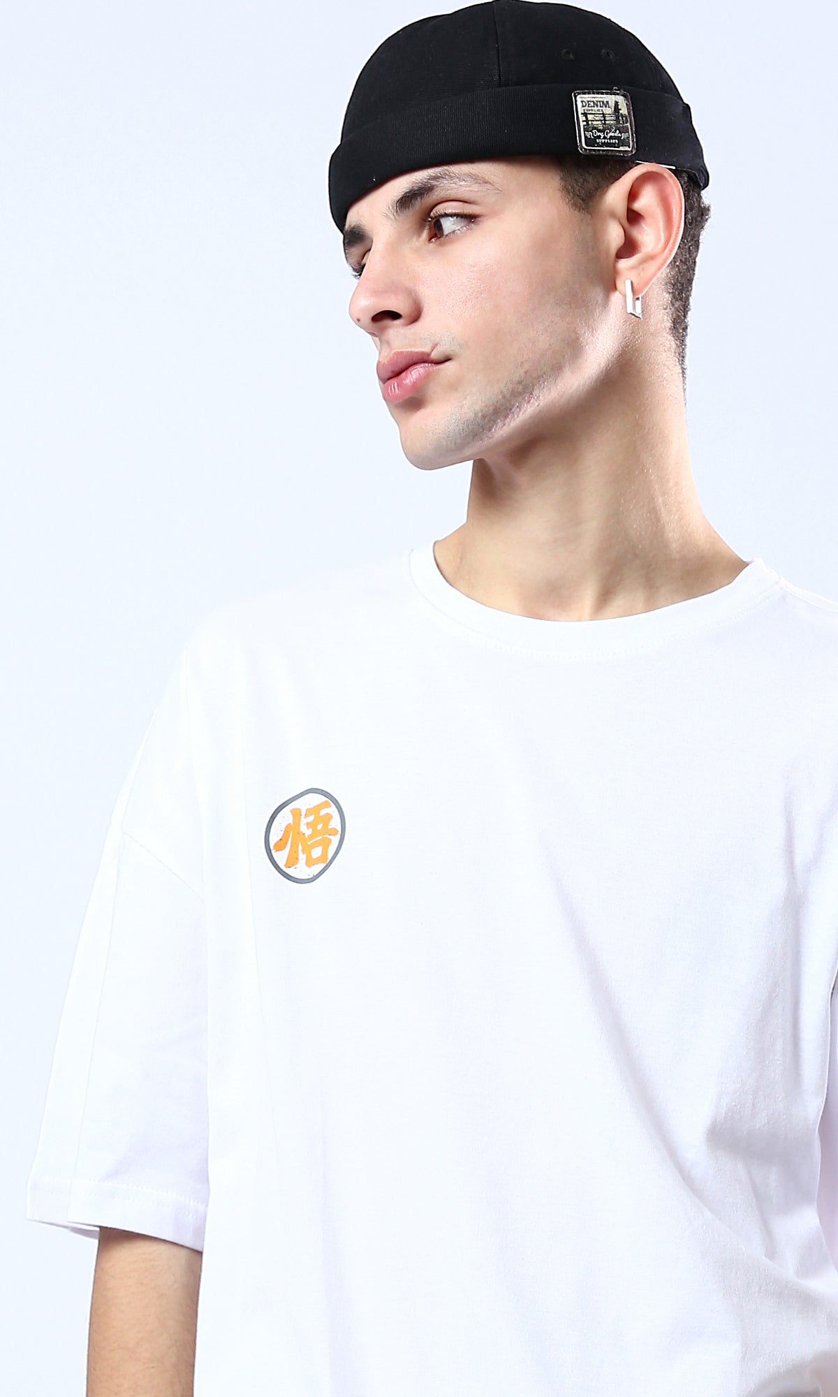 O178411 Printed Dragon Ball White Elbow-Sleeves Tee