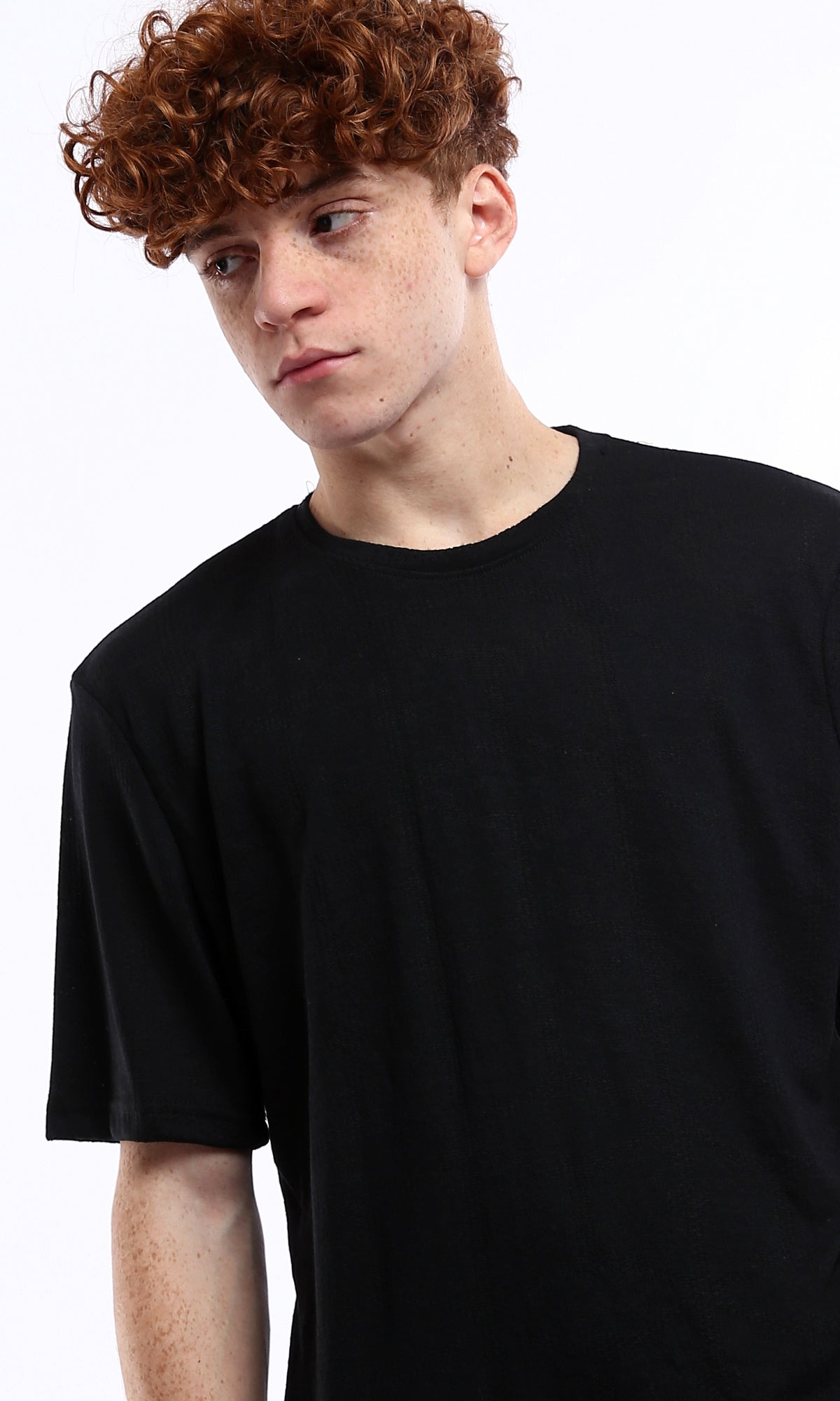 O178557 Lightweight Self Pattern Black Summer Tee