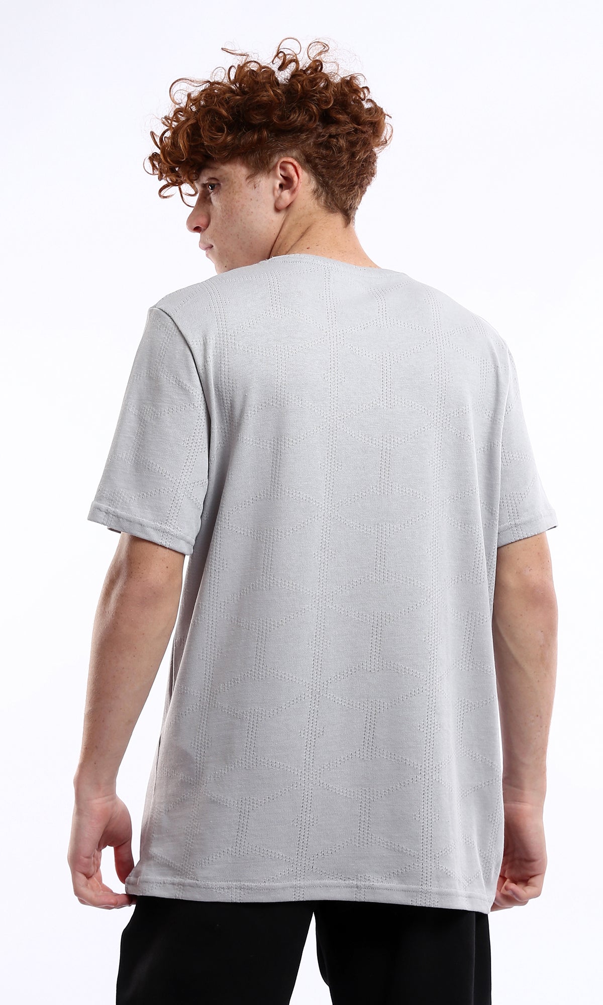 O178559 Short Sleeves Perforated Lightweight Grey Tee