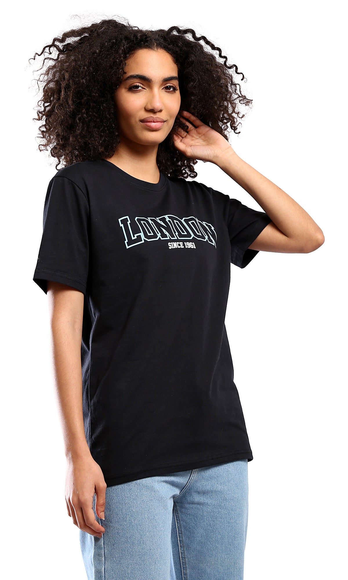 O178971 Slip On Printed London Black Printed Tee