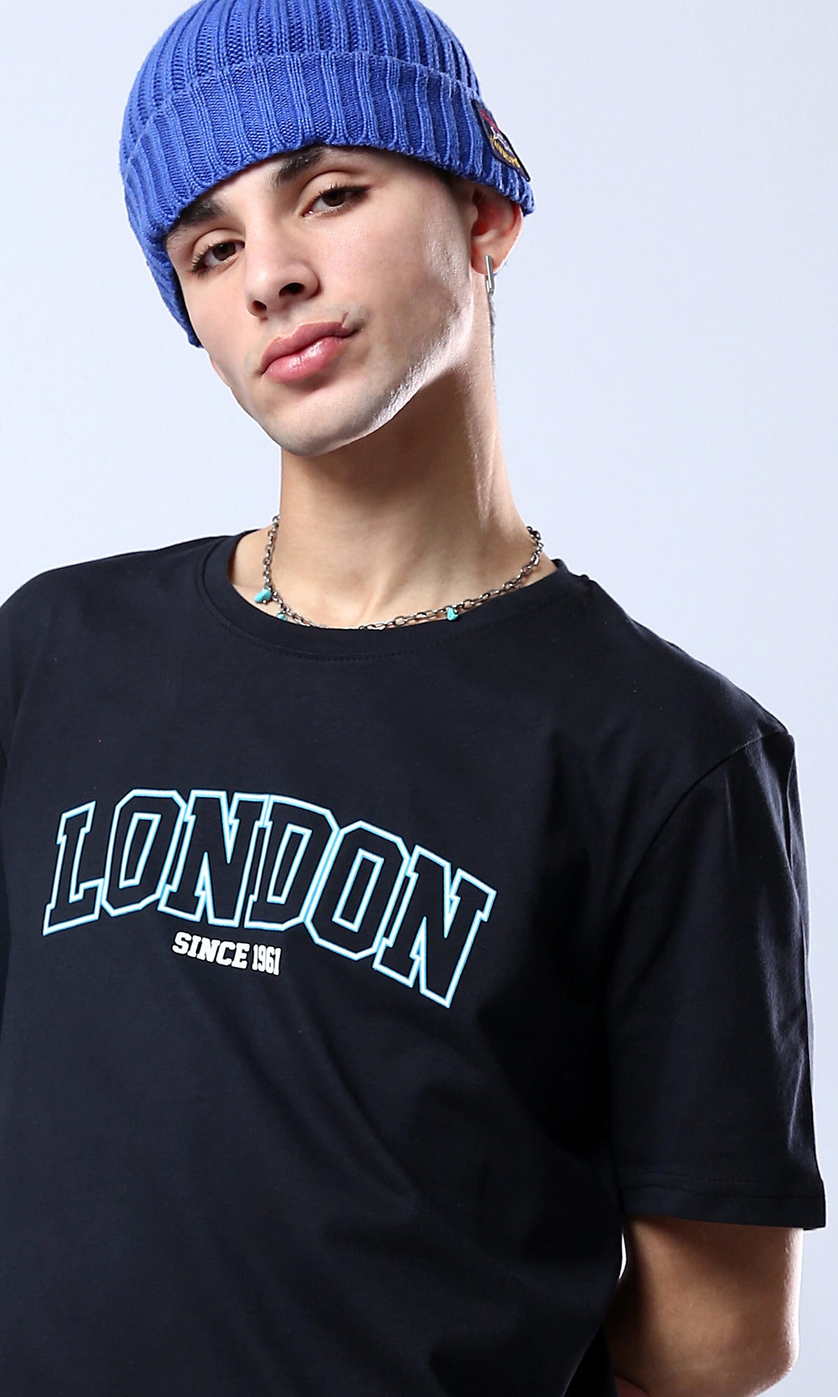 O178971 Slip On Printed London Black Printed Tee