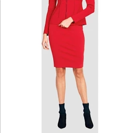 Paula Hian Coral Knit Pencil Skirt