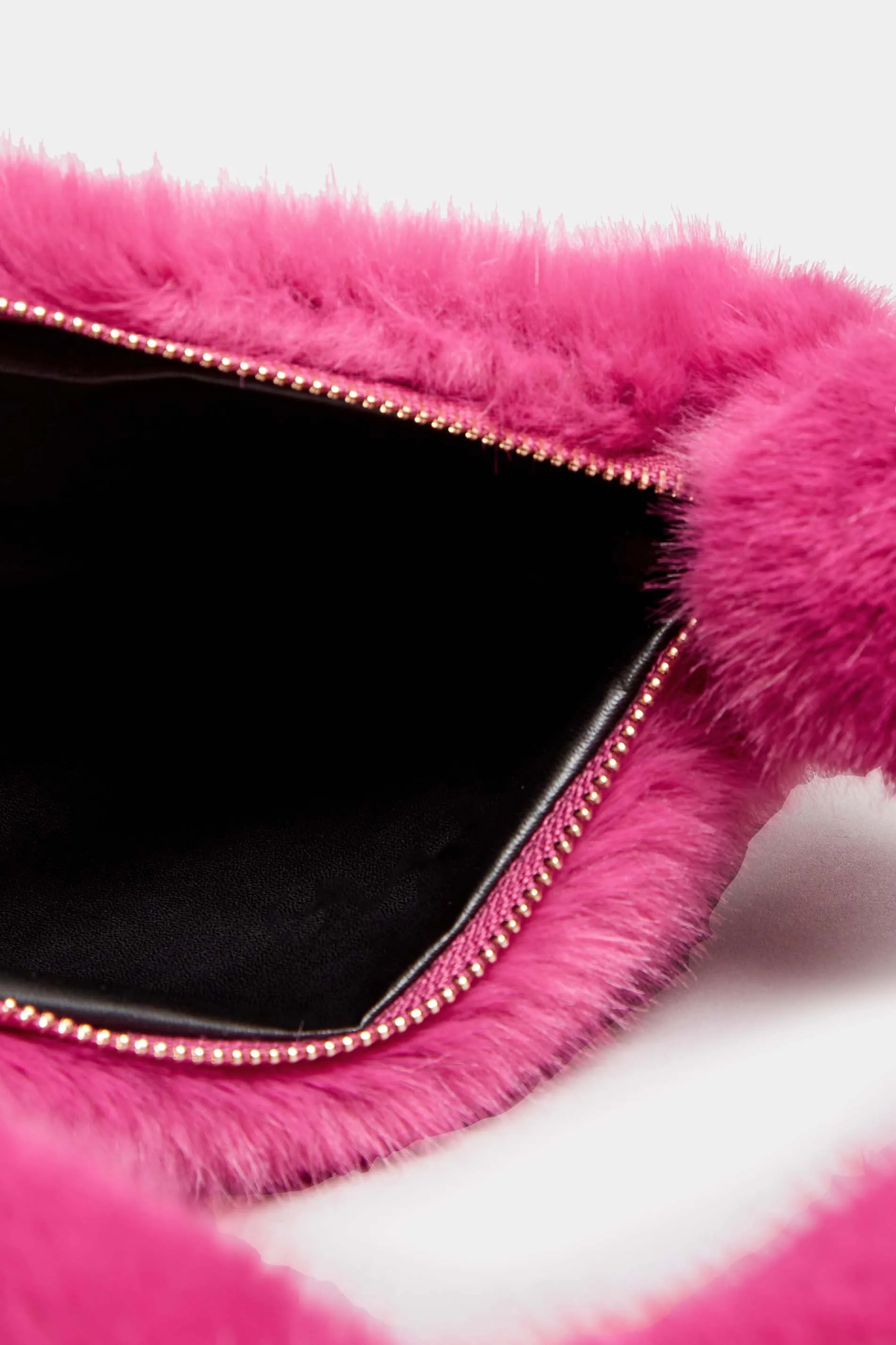 Pink Faux Fur Knot Handle Bag