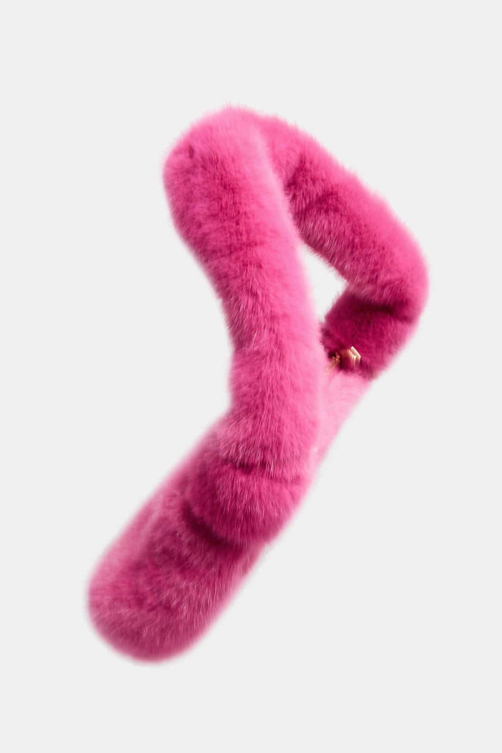 Pink Faux Fur Knot Handle Bag