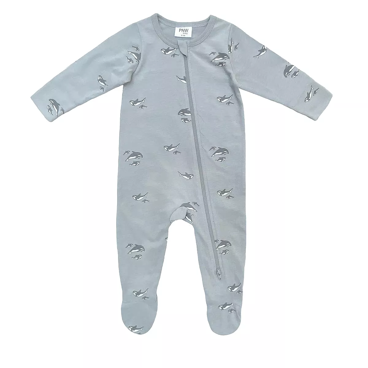 PNW Baby Footed Zip Romper- Orca