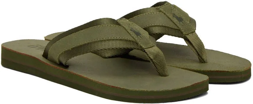 Polo Ralph Lauren Khaki Vintage Bolt Flip Flops