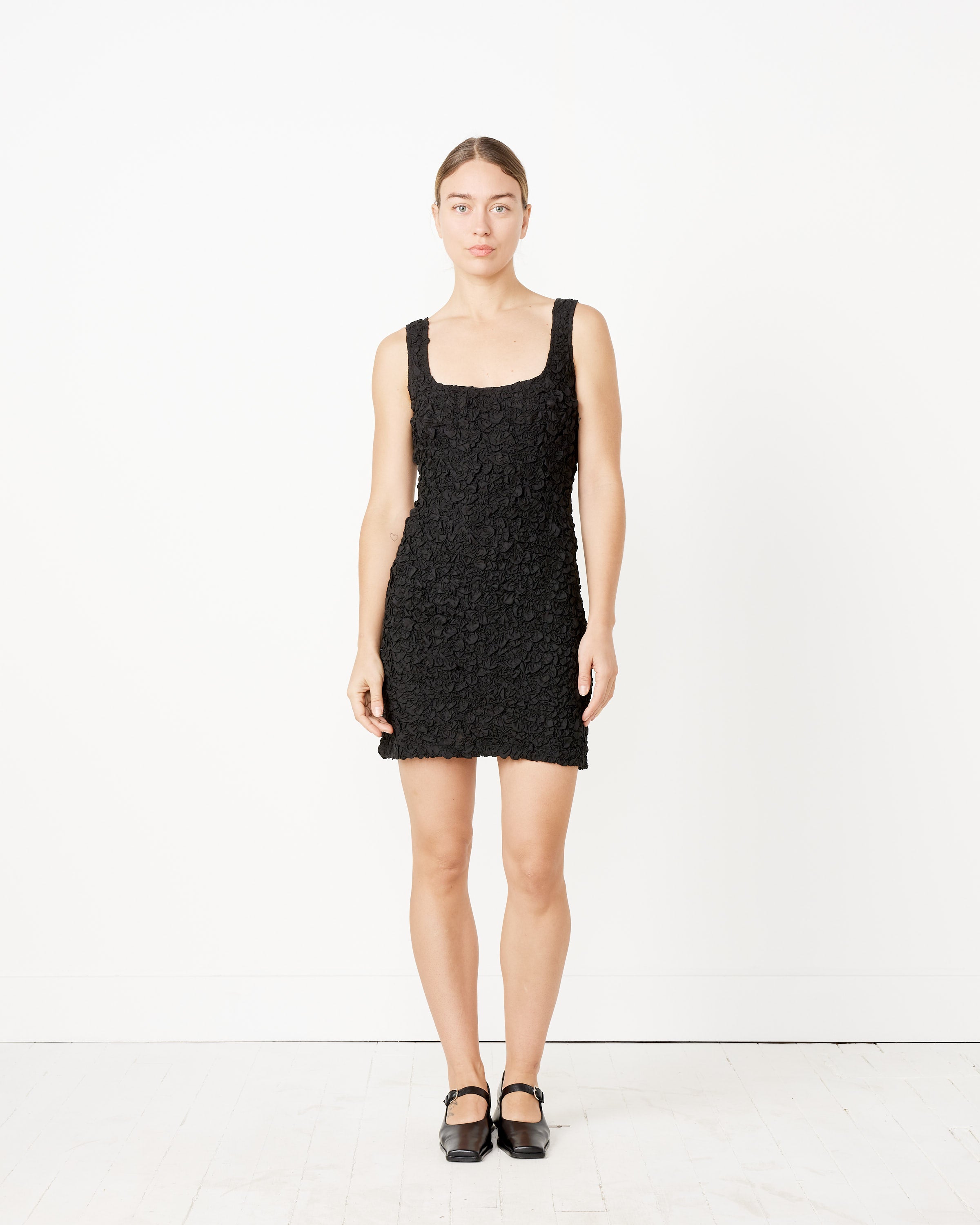 Popcorn Laura Midi Dress in Black