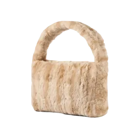 Poppy Plush Golden Sugar Faux Fur Medium Size Handbag