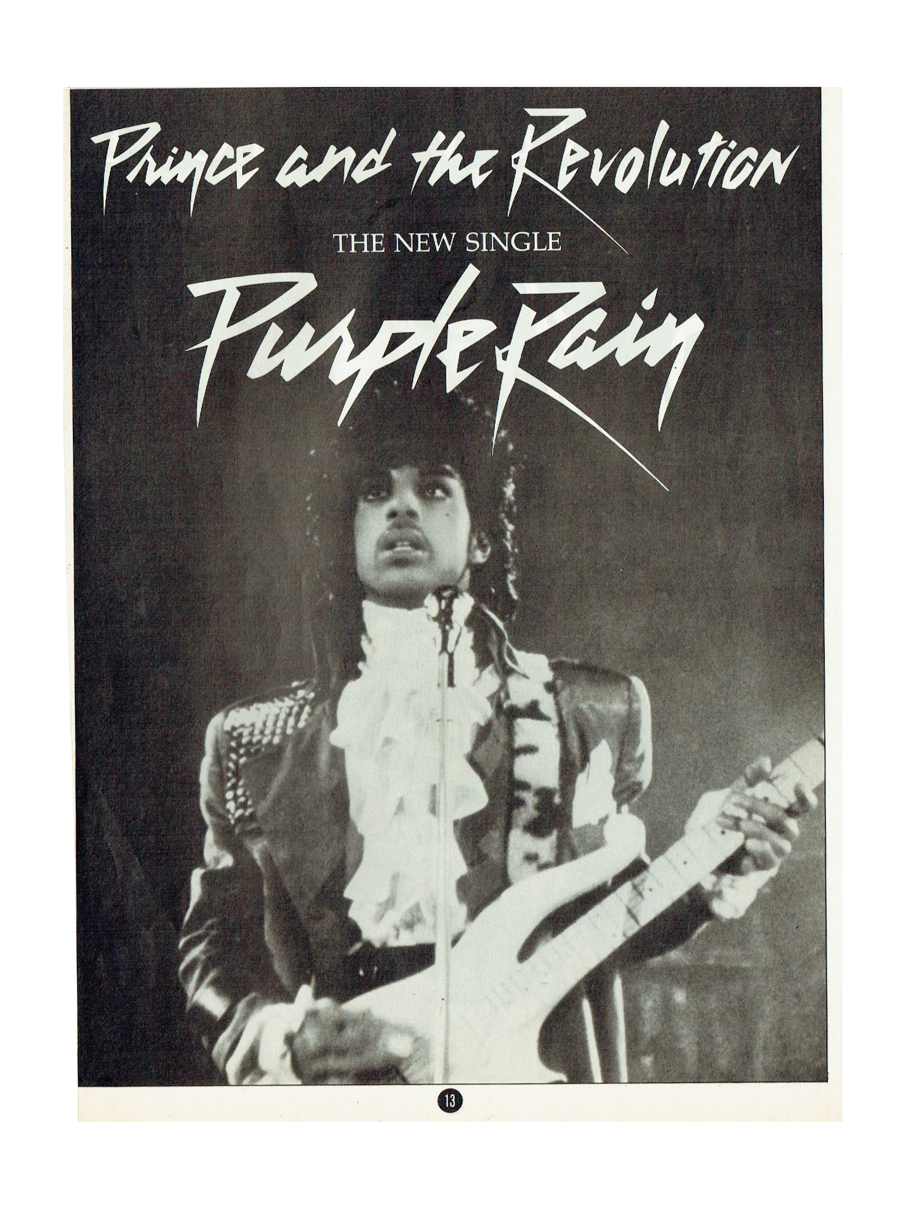 Prince – & The Revolution – Purple Rain Full Page Magazine Advert 11 x 8 