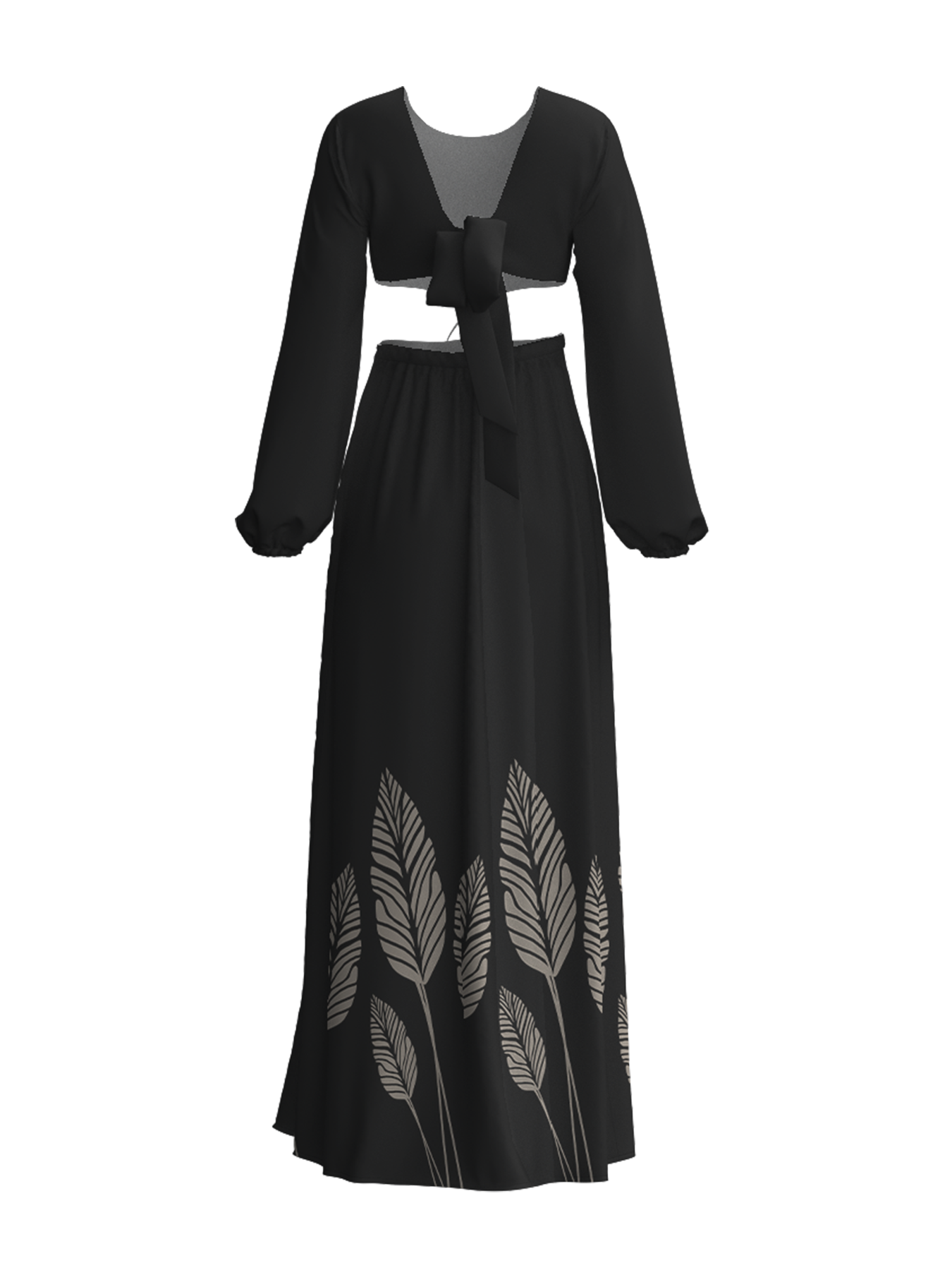 Rahma Dress - Palms Noir