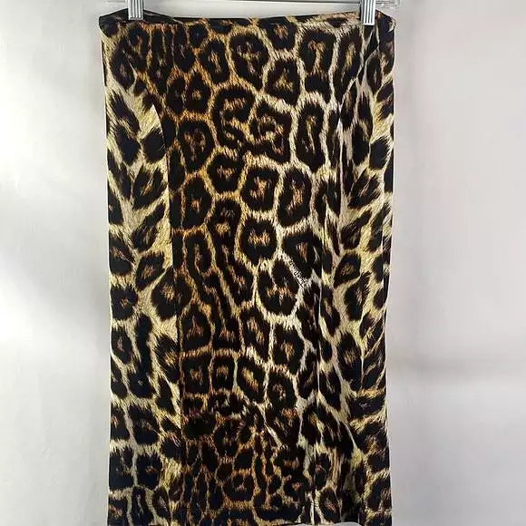 RobertoCavalli Animal Print Drape Tie Front Skirt