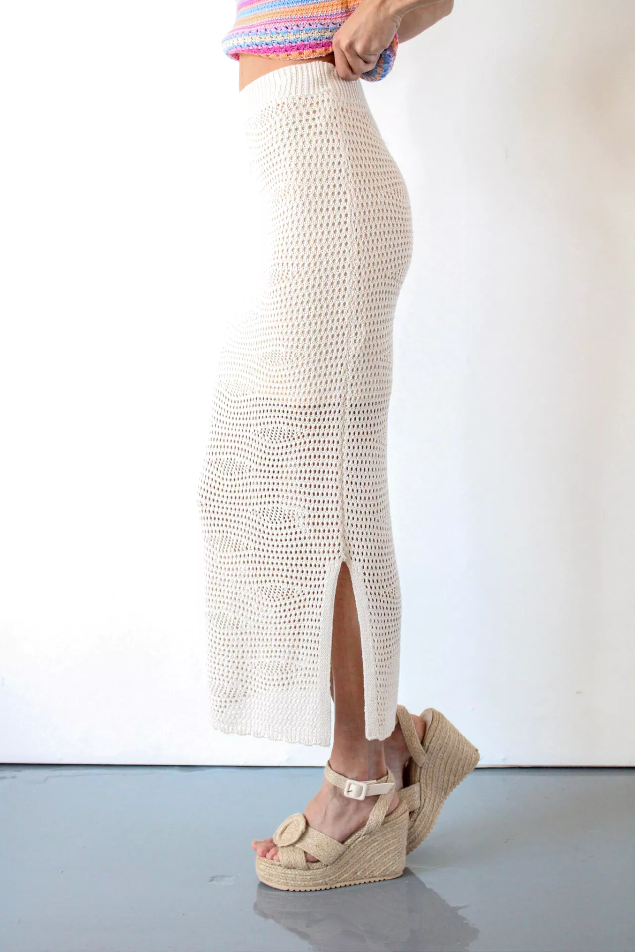 Shipwrecked Crochet Midi Skirt