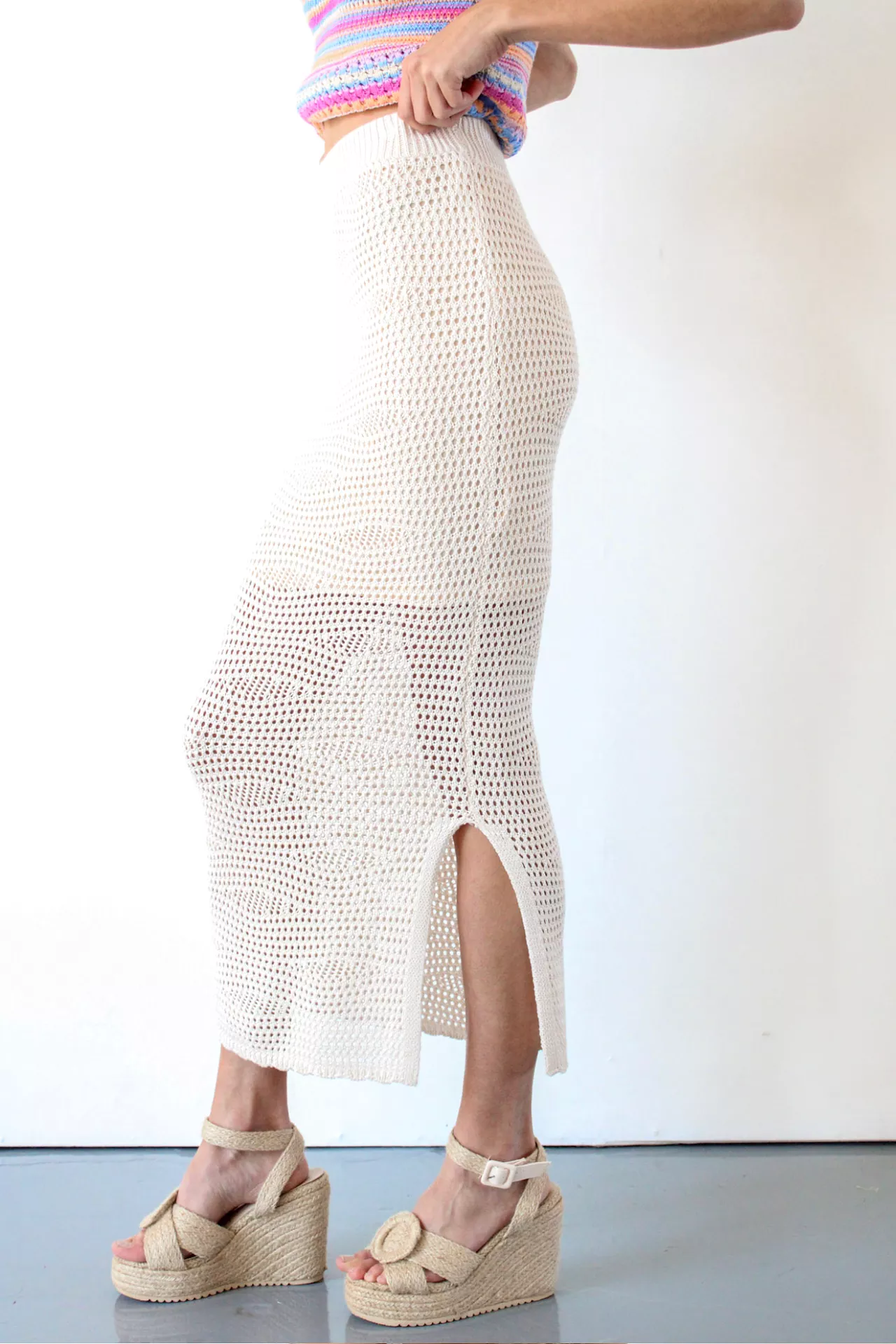 Shipwrecked Crochet Midi Skirt