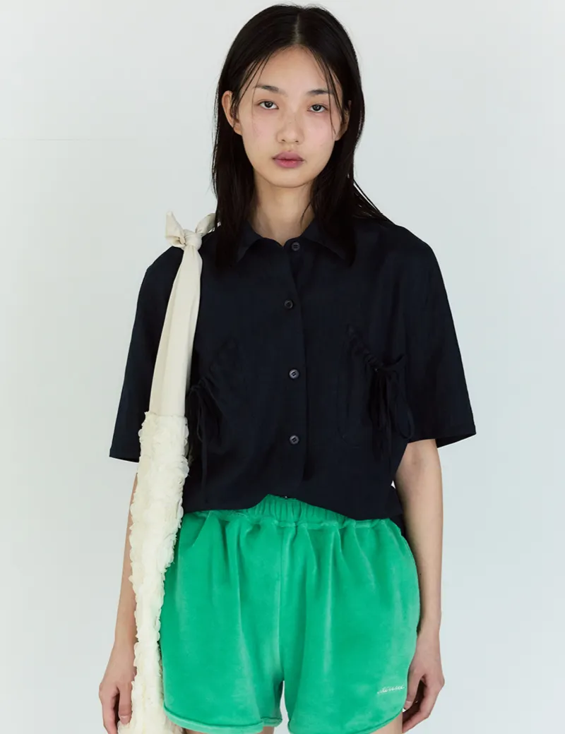 Sienne  |Street Style Plain Short Sleeves Shirts & Blouses