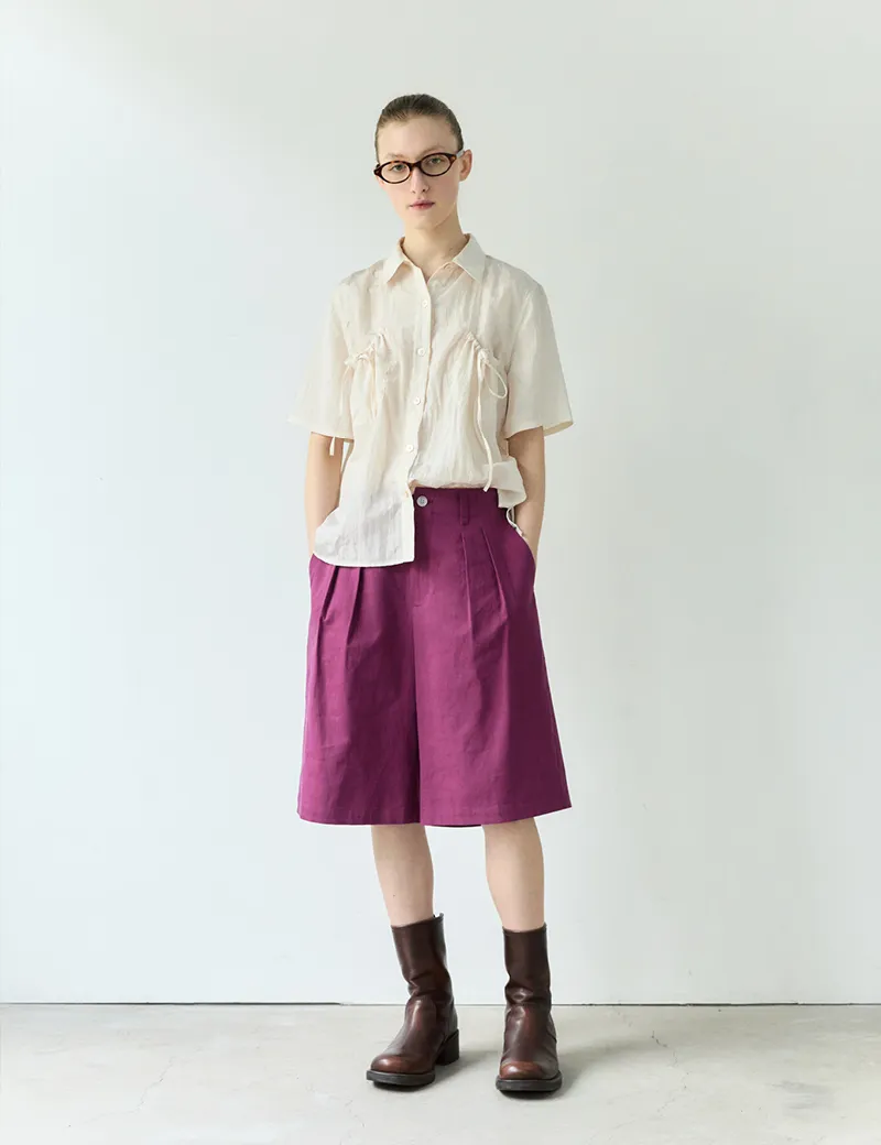 Sienne  |Street Style Plain Short Sleeves Shirts & Blouses