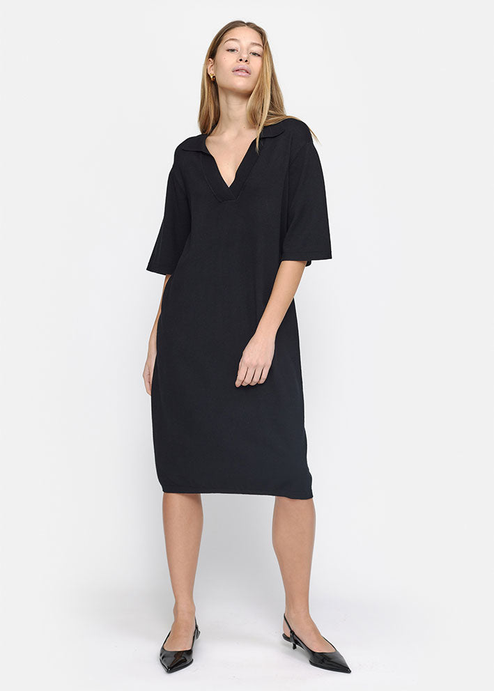 Soft Rebels Lea Polo Knit Dress SR224-217 Black