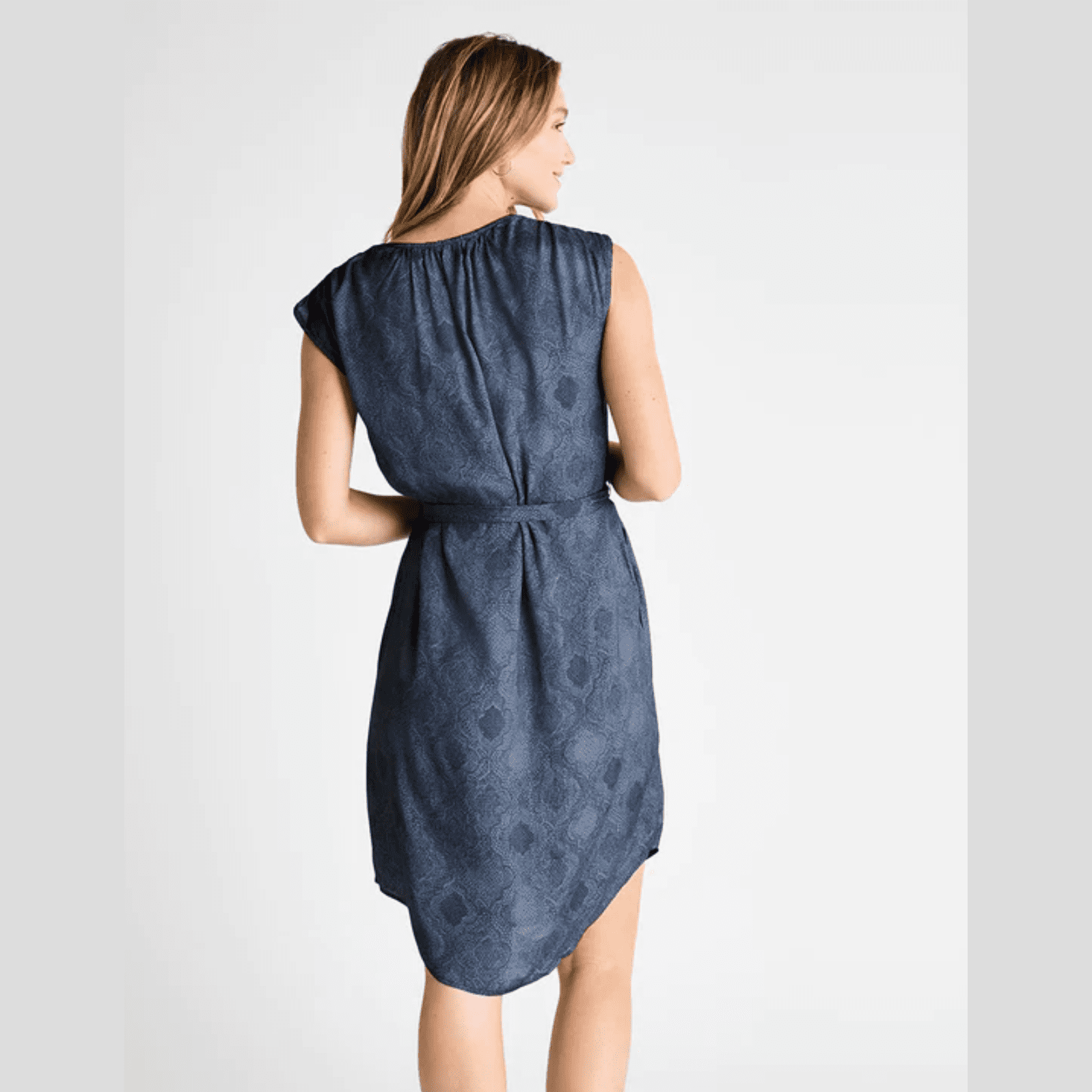 Splendid  Ashley V Neck Dress in Navy Breezeway