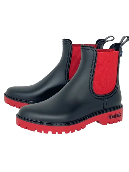 STIVALETTI RAIN DONNA NERO/ROSSO