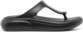 Stuart Weitzman open toe flip flops Black