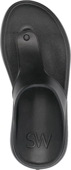 Stuart Weitzman open toe flip flops Black