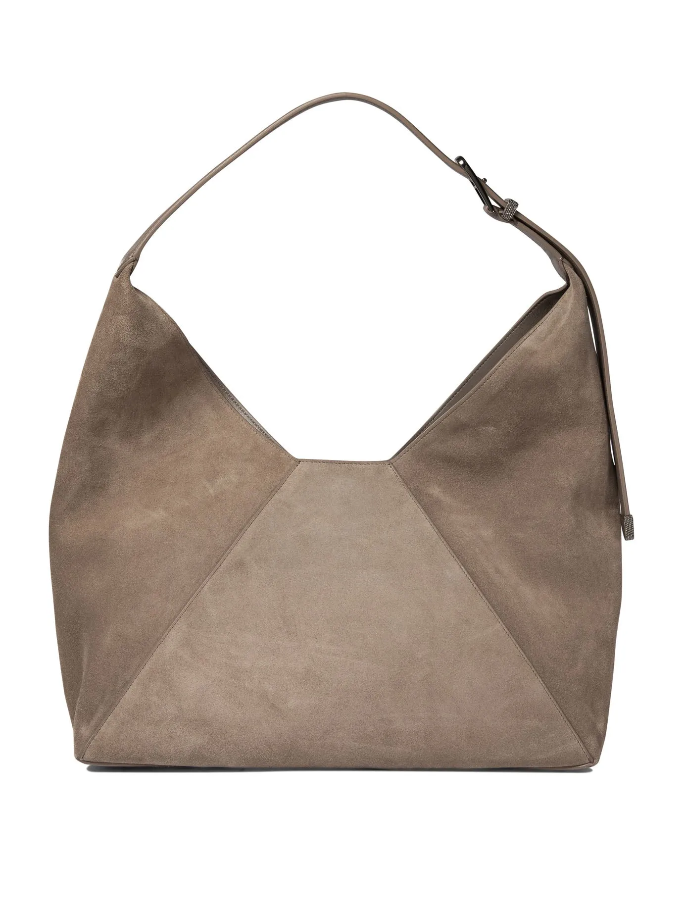 Sueded Calfskin Hobo Bag Shoulder Bags Grey